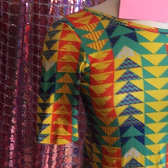 NWT LULAROE JULIA dress in size x small in a triangle pattern - Picture 5 of 12